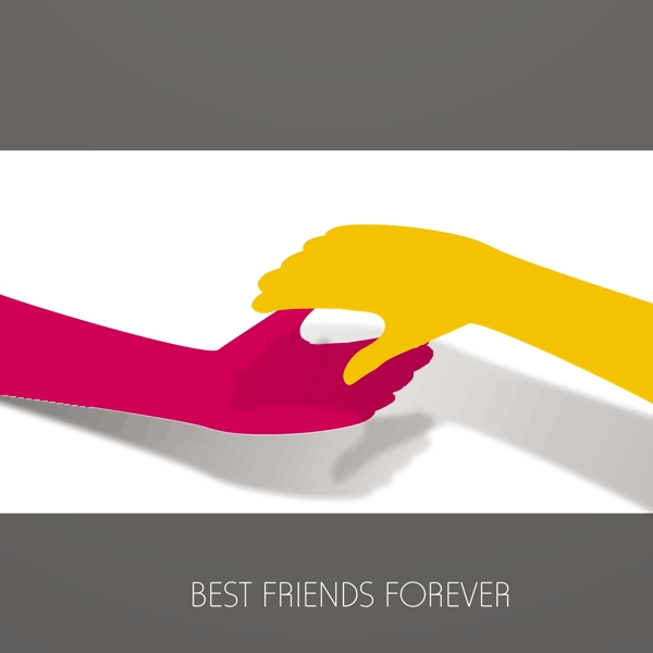快乐友谊日背景的握手和文本永远最好的朋友