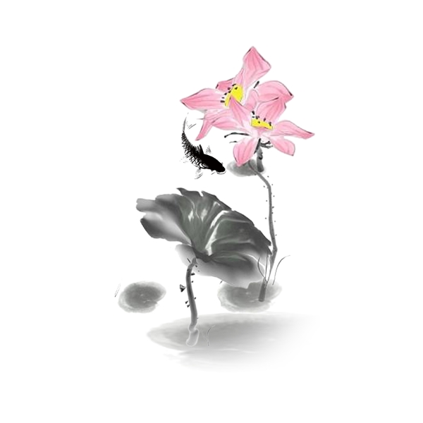 古典古風(fēng)荷花透明素材