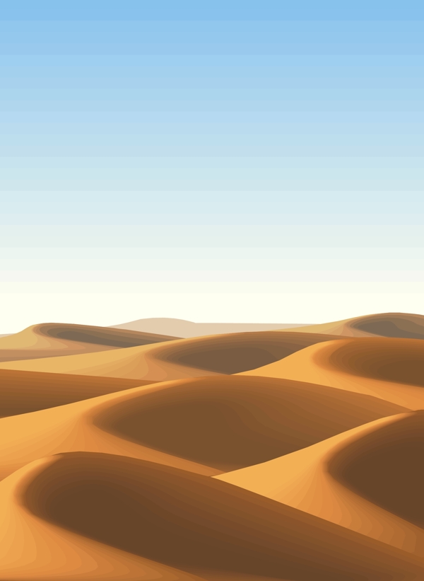 沙漠丘陵矢量图