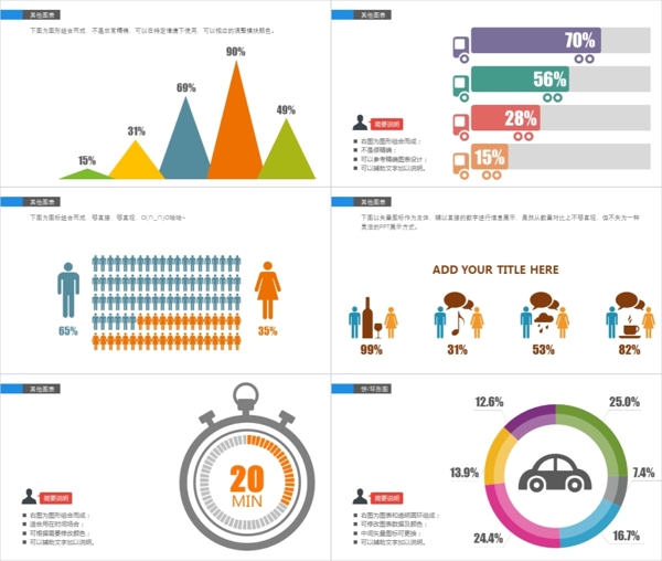 信息图表可编辑图表集合PPT模板