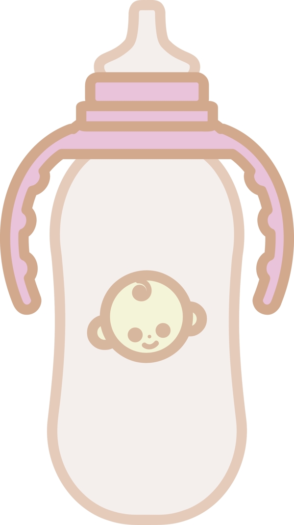婴儿奶瓶装饰插画