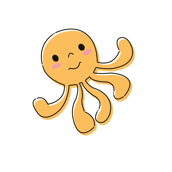 MBE风一只可爱的章鱼插画元素