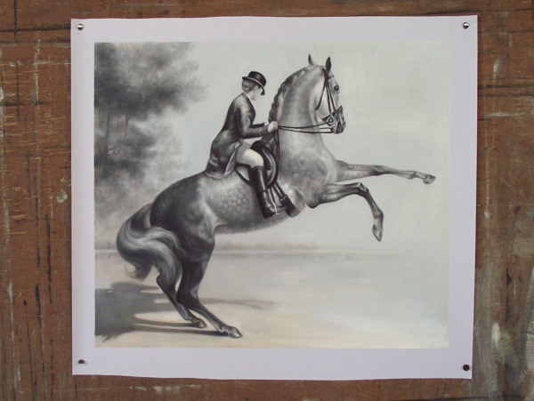 骑马的人素描图片