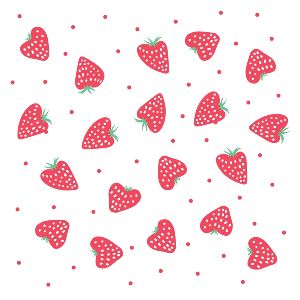 手绘可爱草莓小圆点背景