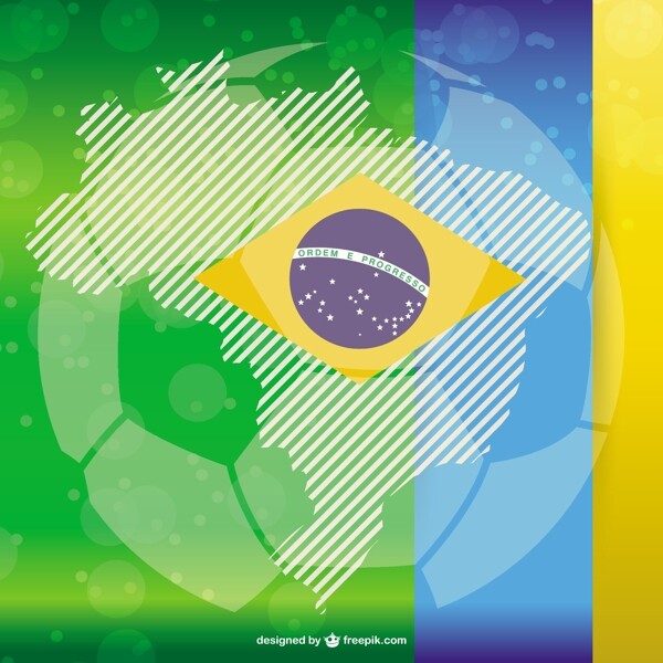 足球和巴西国旗