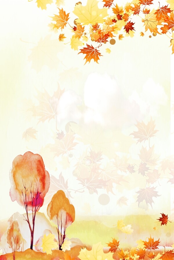 秋季枫叶背景模板