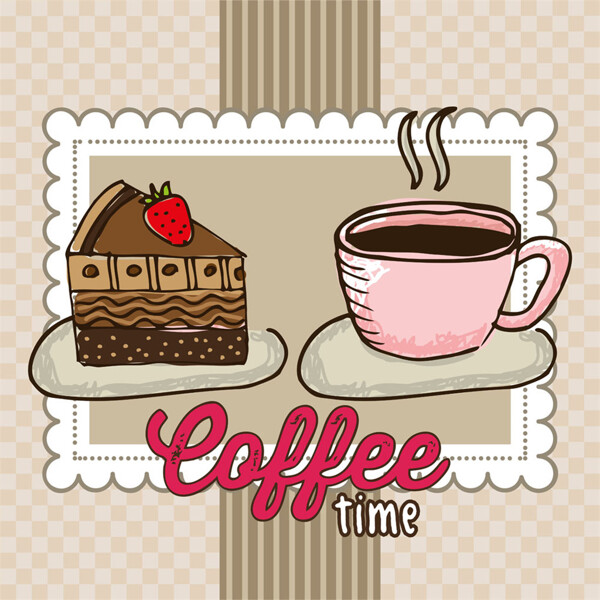 咖啡和蛋糕海报图片