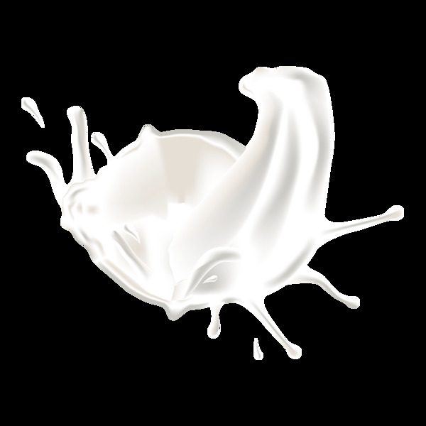 白色飞溅牛奶png元素