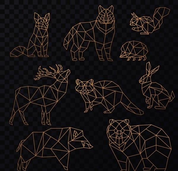 手绘几何动物