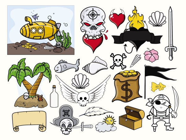 海盜的矢量插圖