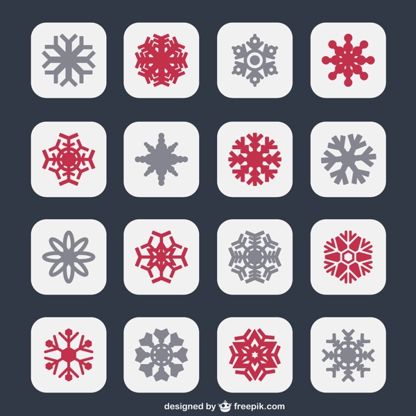 彩色方形雪花圖標(biāo)