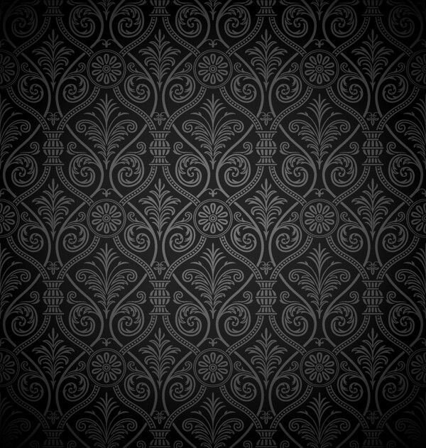黑色古老的锦缎壁纸背景图案