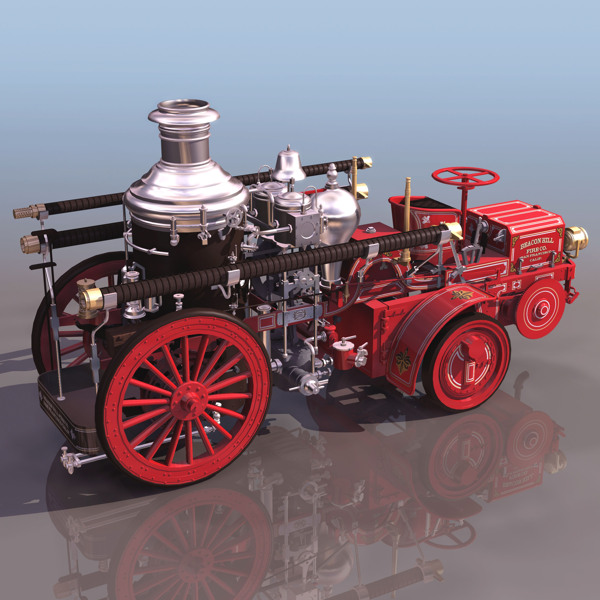 3D模型图库交通工具复古车蒸汽车图片