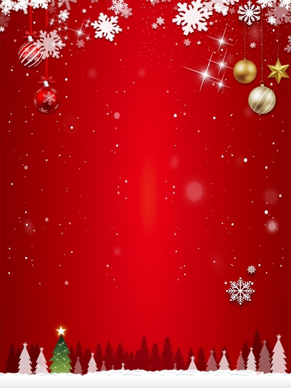 喜庆圣诞节雪花装饰背景设计