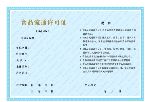 食品流通許可證圖片