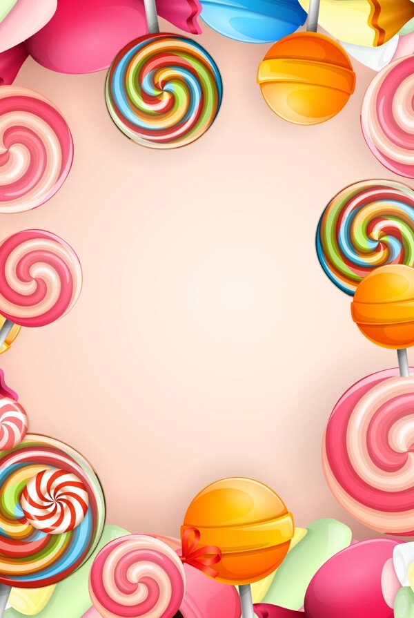 彩色棒棒糖新品海报背景素材