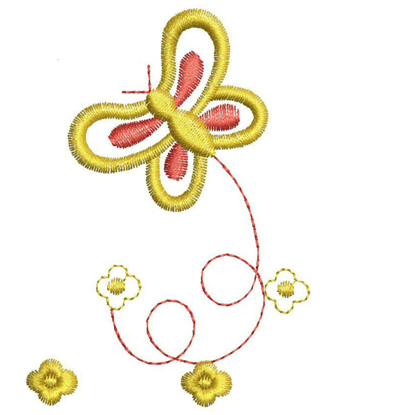 繡花花朵蝴蝶免費(fèi)素材