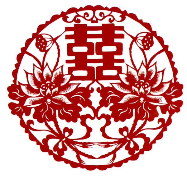位圖剪紙民族窗花植物免費素材