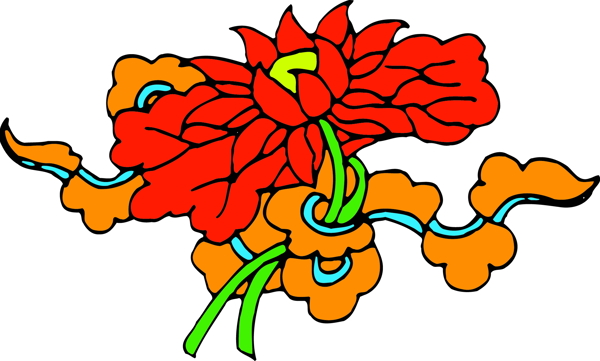 花草吉祥插圖裝飾