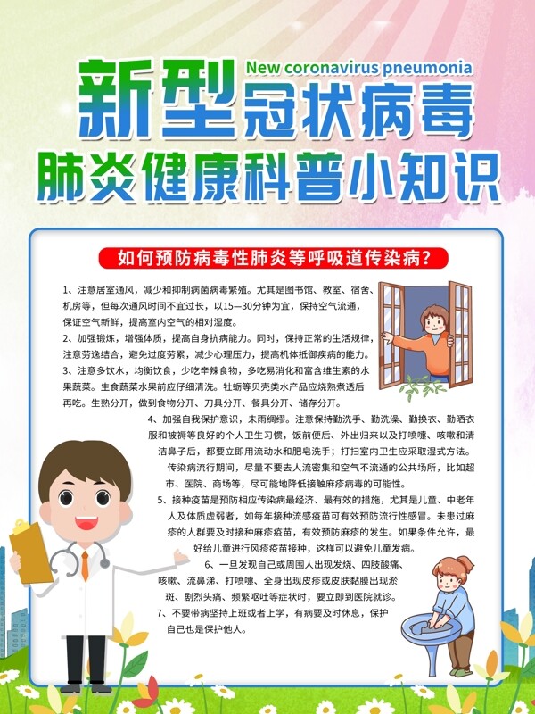 冠狀病毒防疫海報