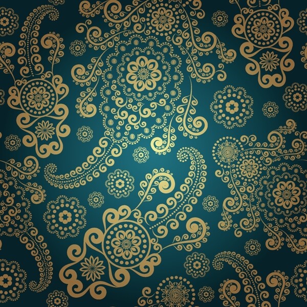 復(fù)古花紋背景矢量素材1