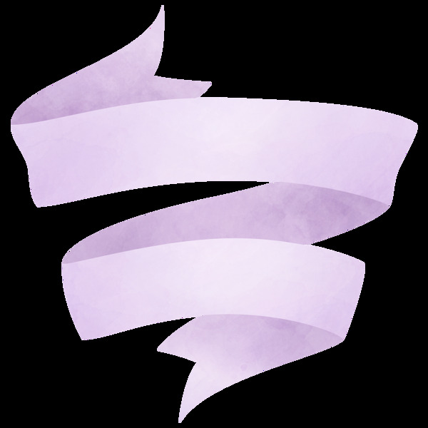 紫色飘逸丝带透明素材