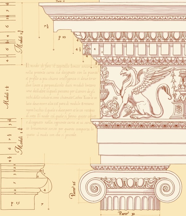 古希腊建筑花纹图案设计图片