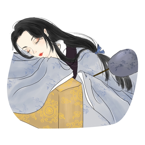 唯美古風美女人物免摳元素