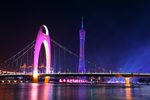 广州电视塔与猎德大桥图片