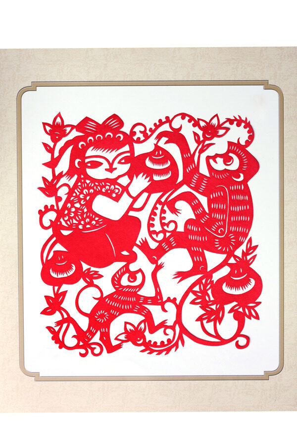 剪紙猴圖片