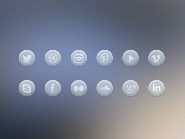 银白色社会多媒体icon图标设计