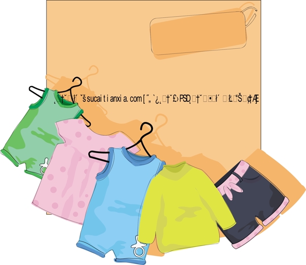 矢量夏天嬰兒服飾圖片