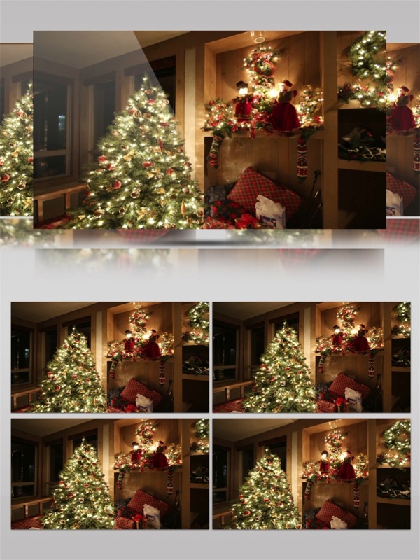 金色圣诞树圣诞节视频素材