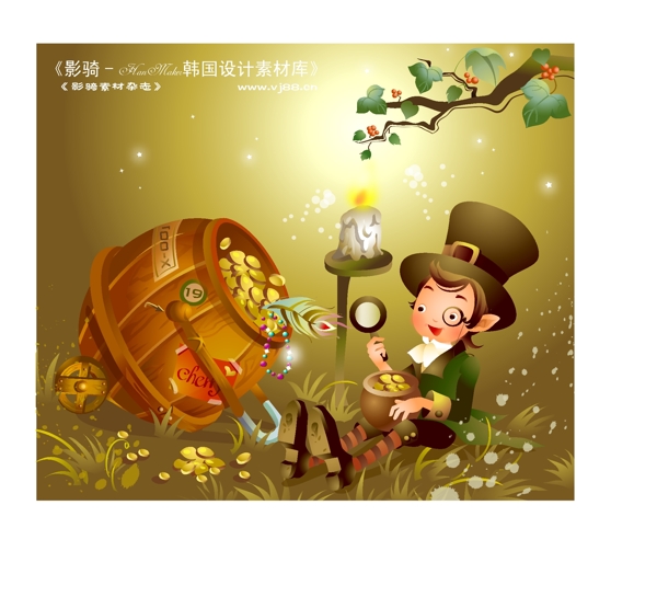 韓國影騎人物矢量圖