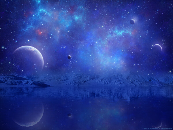 夢幻創(chuàng)意溫馨唯美星空背景