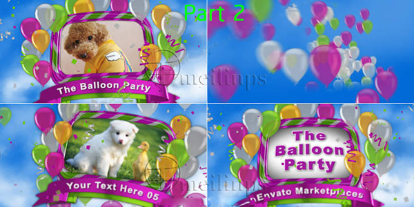 可爱的儿童节气球主题派对AE模板2