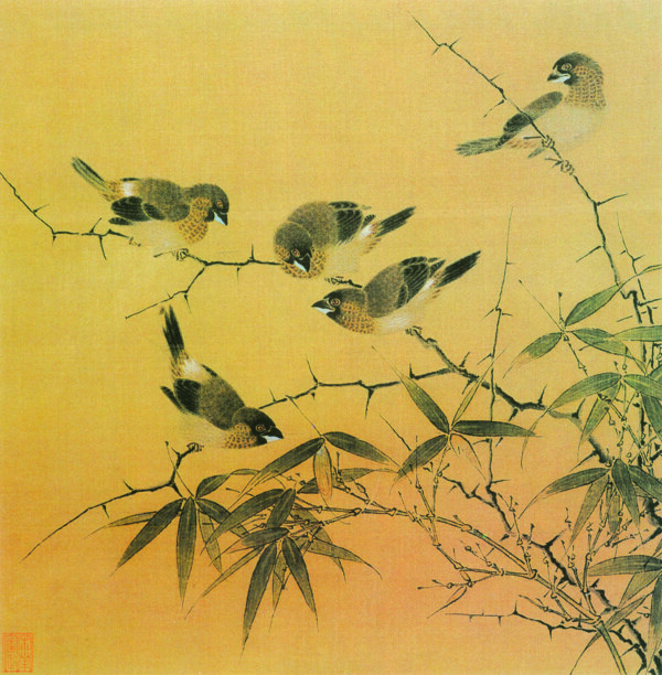 霜筱寒雛圖圖片