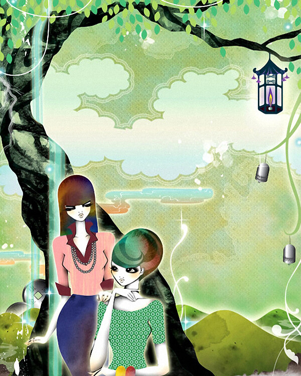 位圖插畫抽象人物時尚免費素材