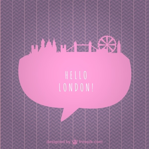 粉红色的伦敦城市景观