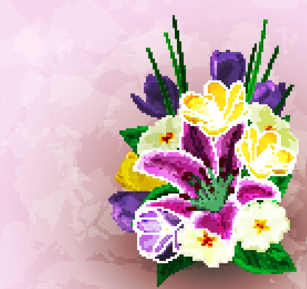 水彩繪百合花