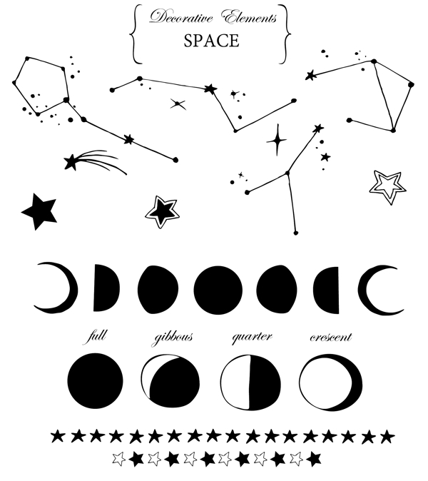 星空星座月食矢量圖下載