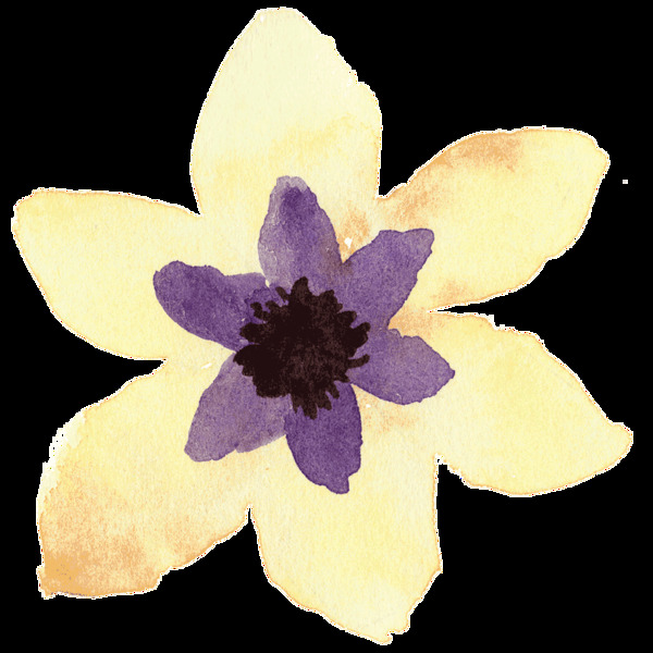 淡色系花卉卡通透明素材