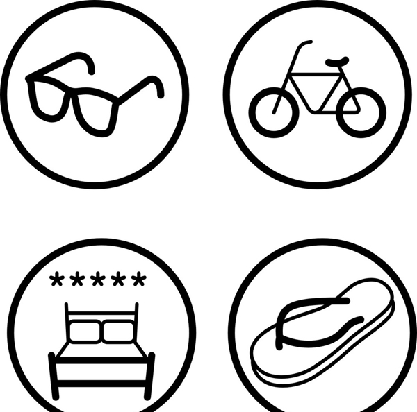 床眼镜自行车图标