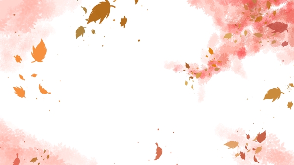 彩绘秋分落叶背景素材