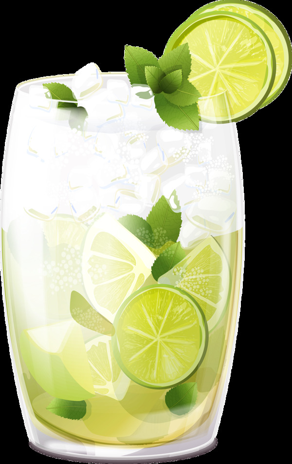 一杯清凉透心柠檬汁透明饮料素材