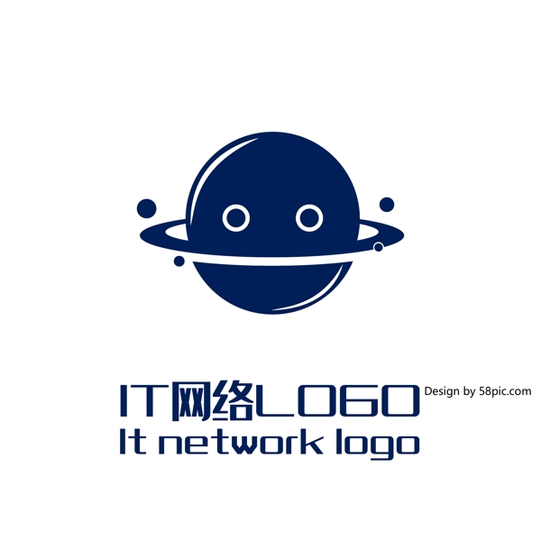 原创创意简约星球吉祥物IT网络LOGO