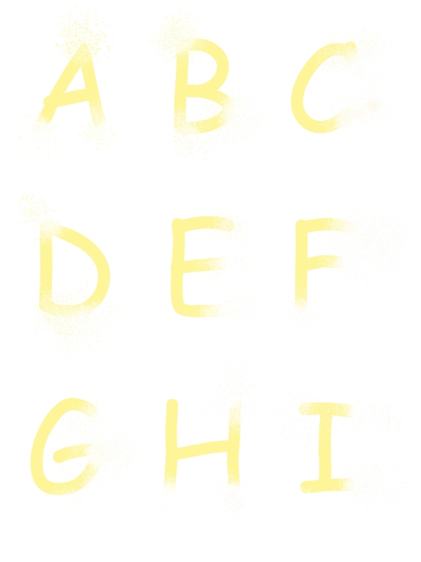 黄色光效发光英文字母光粒可商用素材