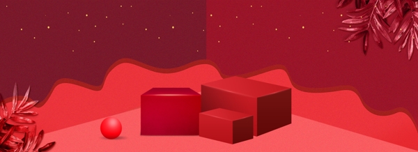 紅色立體室內(nèi)banner
