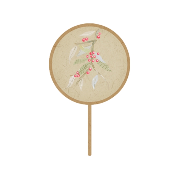 中國(guó)風(fēng)扇子古風(fēng)文藝復(fù)古花紋植物手繪可商用
