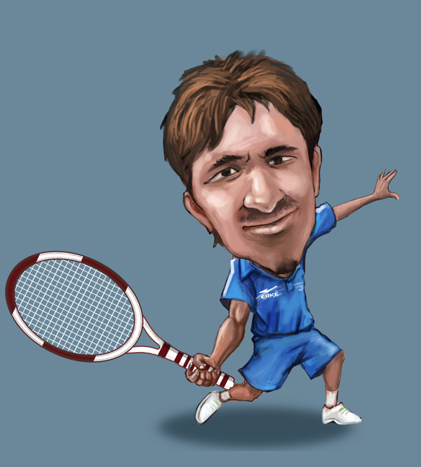 肖像漫画网球明星罗布雷多图片